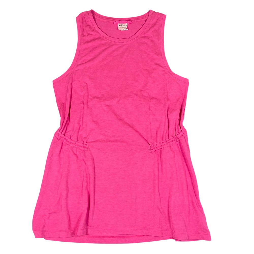 Athleta Pink Drawstring Waist Tank Dress Size Medium M Athletic Workout Casual - Picture 1 of 8